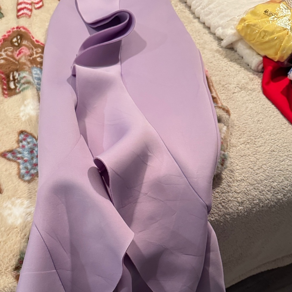 Elegant Lavender Ruffle Dress